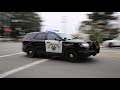 Fast california highway patrol units respond code 3 to traffic collision