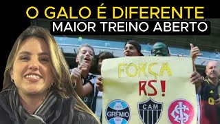 O  Atletico MG fez treino aberto  para  ajudar o RS antes do jogo Penarol x Atletico Mineiro