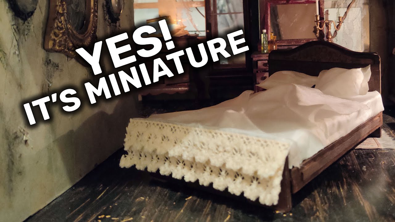 How to Make a Miniature Bed - DIY Doll House Furniture - Diorama Realistic Bed Abandoned Miniatures