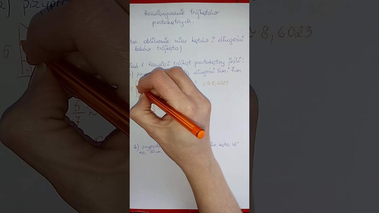 Rozwiązywanie trójkątów prostokątnych