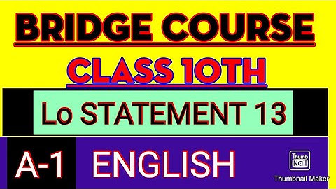 10th class setu abhyaskram (Bridge course)English day 13/statement 13 | Lo STATEMENT 13 | Activity 1