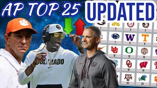 AP Top 25 Rankings *UPDATED* after Week 1 (Clemson gets CRUSHED)