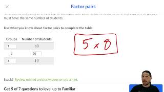 Grade 4: Factor Pairs