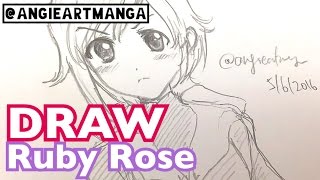Drawing ruby rose in RWBY | Draw anime girl |如何畫動漫人物