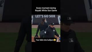 Fan Falls into bullpen during Royals White Sox game #mlb #baseball #whitesox