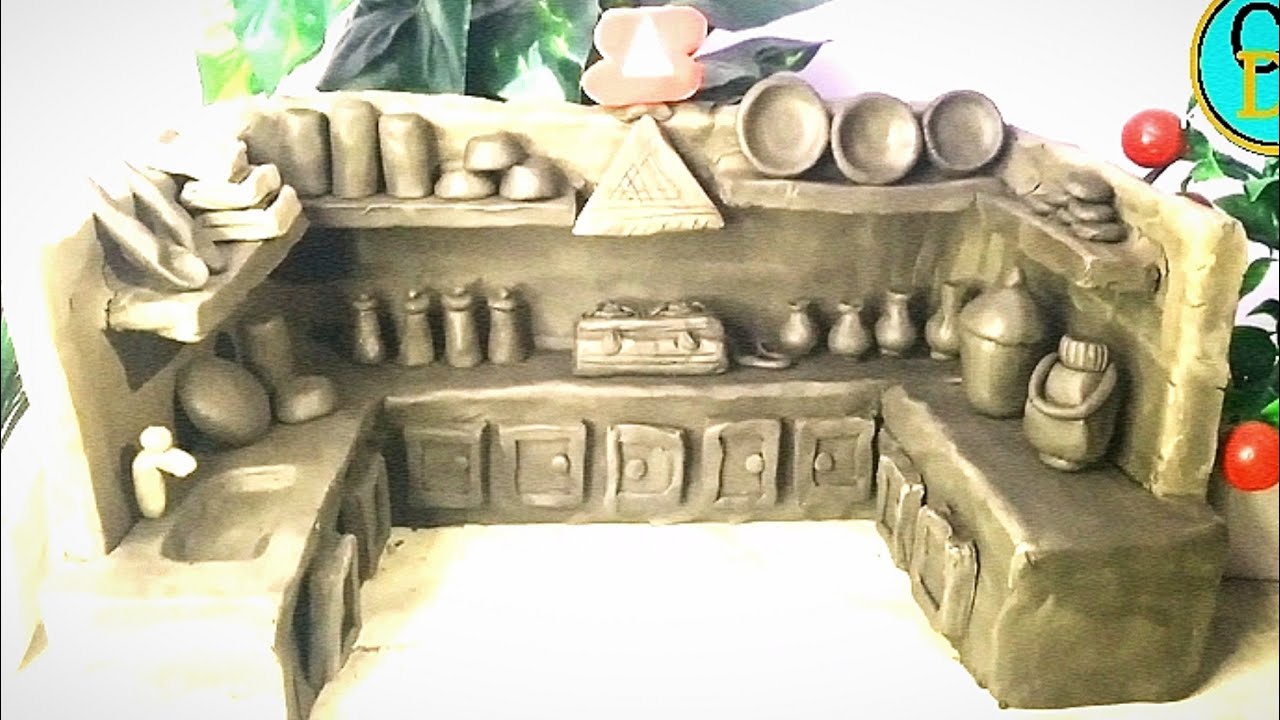 Diy|how to make mini kitchenset🍽|मिट्टी के बर्तन बनाने का आसान तरीका|hand made kitchen set |polymer 