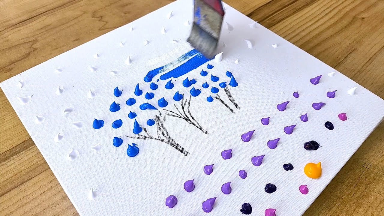 Easy Acrylic Painting Technique For Beginners / Step By Step - YouTube