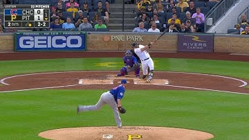 CHC@PIT: Cervelli lines an RBI double to left field