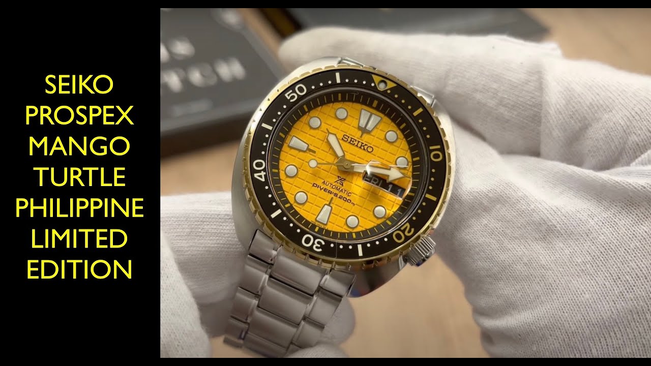 Seiko Prospex Philippine Mango Turtle SRPH38 SRPH38K1 Limited Ed. Watch |  Review Valjoux Relogios - YouTube