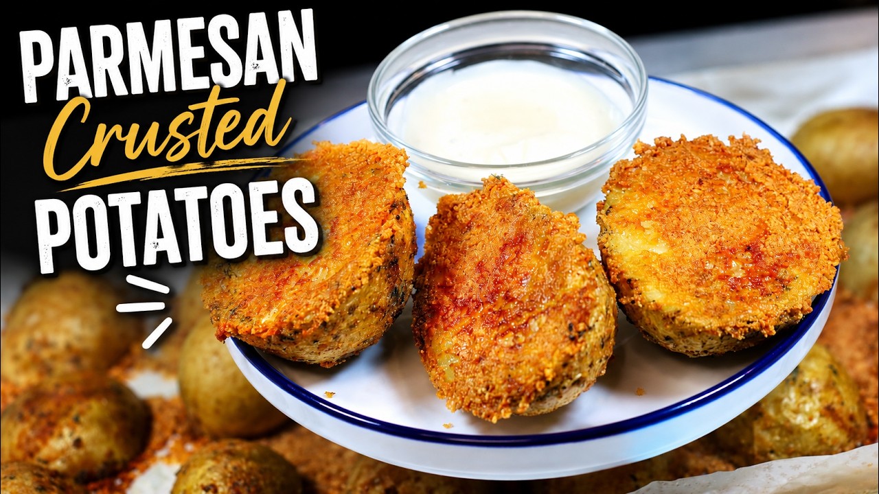 Crispy Parmesan Crusted Potatoes 🥔🧀