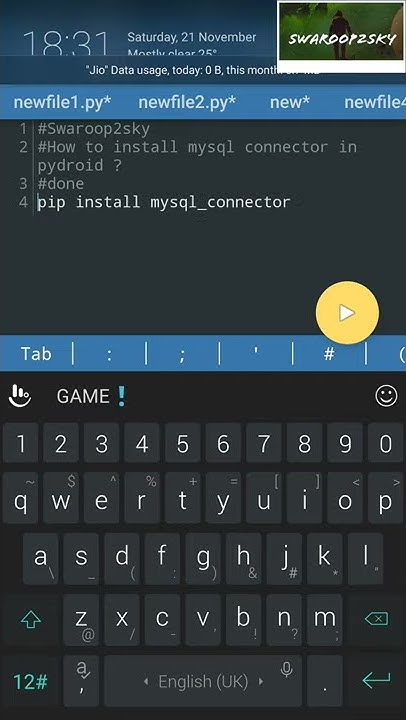 How to install mysql_Connector in Pydroid 3 usin pip || Swaroop2sky ...