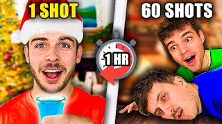 We Took 1 Shot Every Minute for 1 Hour (Christmas Edition)