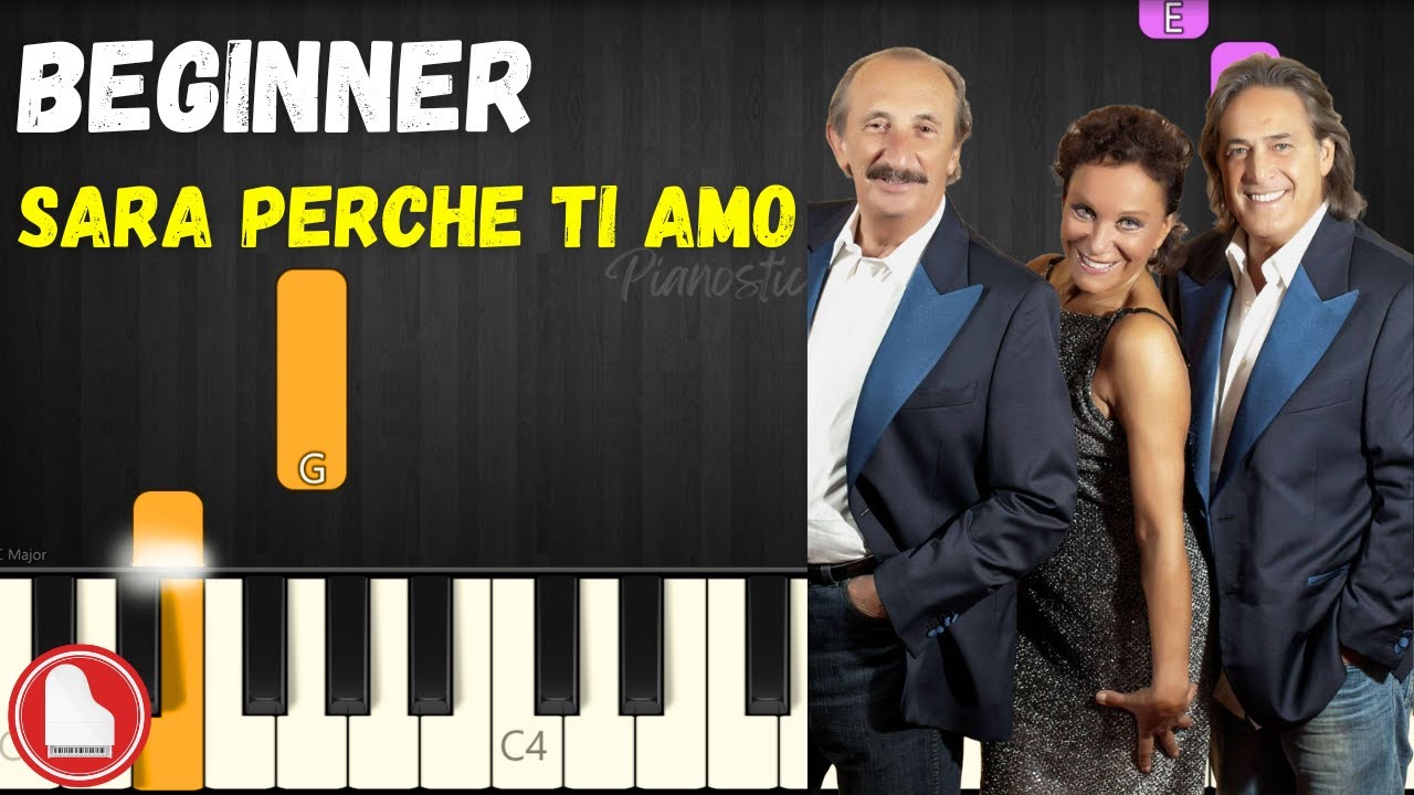 Sarà Perché Ti Amo 💕 Ricchi e Poveri 💕 EASY Piano Tutorial (MIDI