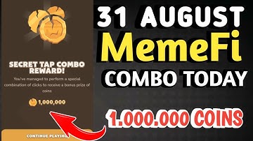 MEMEFI SECRET COMBO TODAY 31 AUGUST 2024 | MEMEFI DAILY COMBO | MEMEFI COMBO TODAY | MEMEFI COMBO
