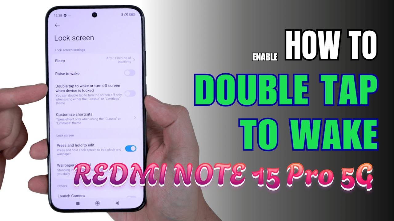 How to double tap to screen On and Off Redmi Note 15 Pro 5G