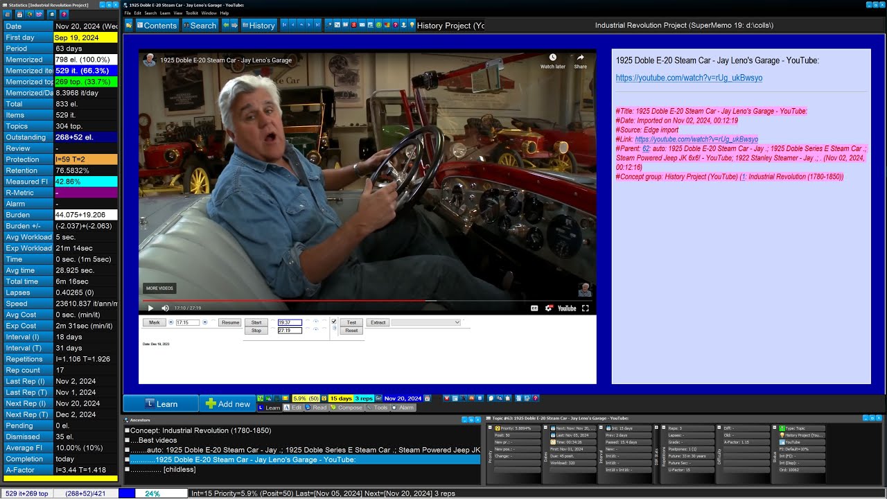 Learning from YouTube with SuperMemo 19. Incremental video project ...