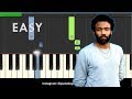 Childish Gambino - Feels Like Summer Easy Piano Tutorial