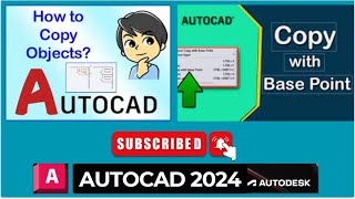 HOW TO USE COPY COMMAND IN AUTOCAD 2024 | Copy with Base Line |
