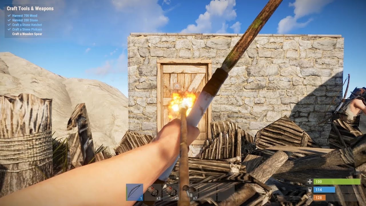 How To Destroy Your Own Door In Rust Wooden Spear Raiding Rust