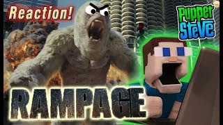 RAMPAGE Movie Trailer Reaction Review Video Puppet Steve 2018 Minecraft Action Game Play Fun