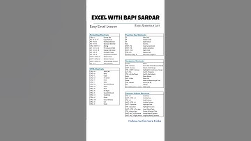 💡✨ Amazing Shortcut Key Tricks to Boost Your Productivity!  #ExcelWithBapiSardar #exceltips #shorts