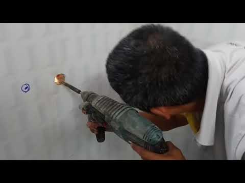 Video Khoét lỗ trên tường đã ốp gạch cực chuẩn / Thi công... - youtube