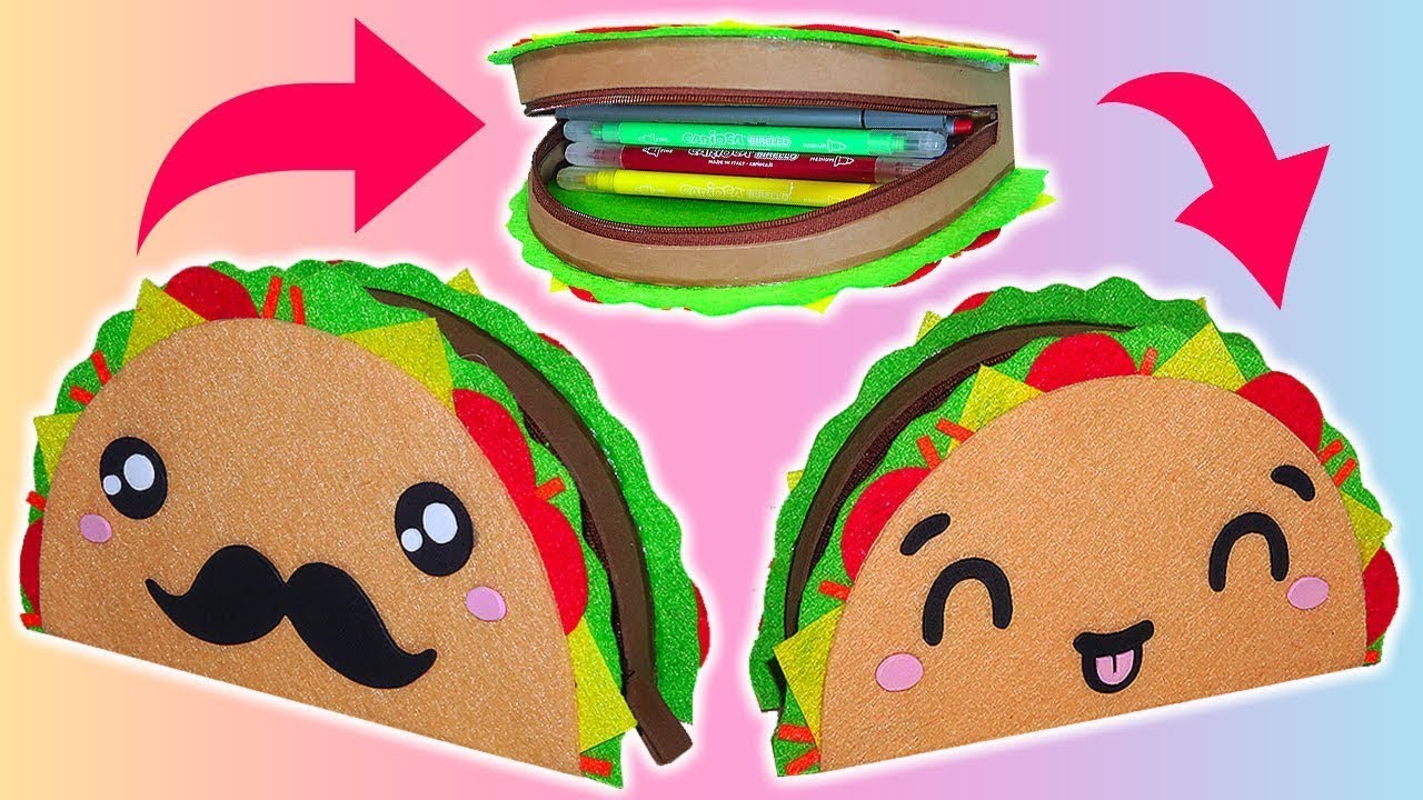 ✨🌮DIY: Kawaii Reversible Taco Pencil Case || #KawaiiWeek 4🌮✨