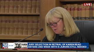 WATCH LIVE: Jury selection in retrial of Karen Read enters 2nd week with 6 jurors still needed.