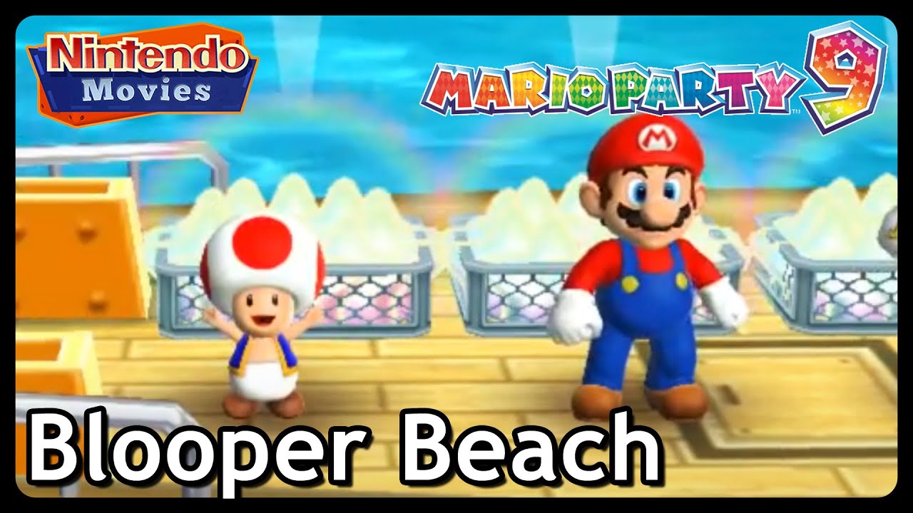 Mario Party 9: Blooper Beach (2 players, Waluigi VS Toad VS Birdo VS Mario)