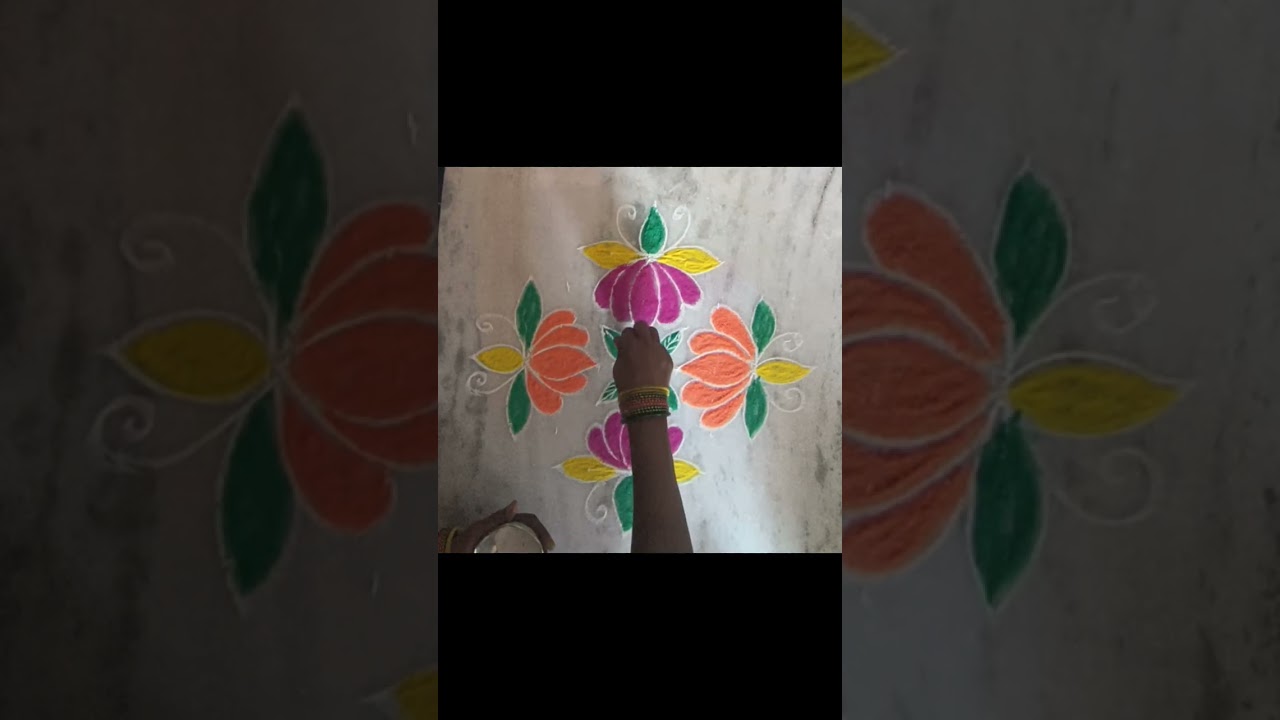 #shivarathrirangoli 🌺🌺#trending design 🪅🪅#floral rongoli 🪴🌾