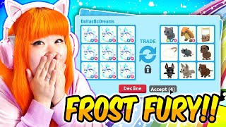 Trading Away Flyable Frost Fury Pets To Random People In Adopt Me Winter Update Roblox Youtube - dollastic plays roblox adopt me