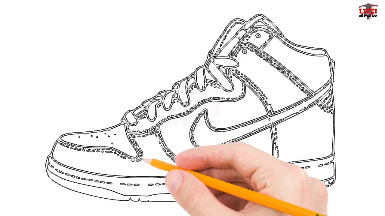 drawing of a jordan shoe