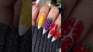 Juicy 3D Fruit Nails for Summer 🍓🍊 #nails #simplenails #nailart #nailtech #3dnails #jellynails