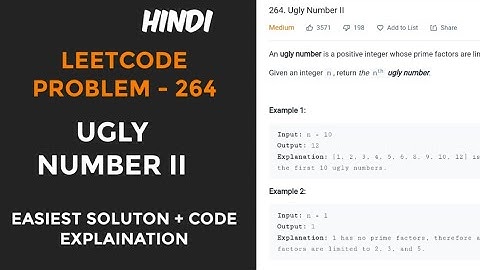 ugly number ii | leetcode 264 solution in hindi (java code)