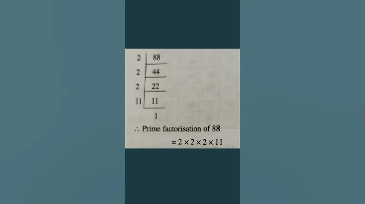 prime factorisation of 88 in maths #youtubeshorts #youtube