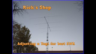 Adjusting the driven element of a yagi for best SWR (standing wave reflection). -Rick's Shop