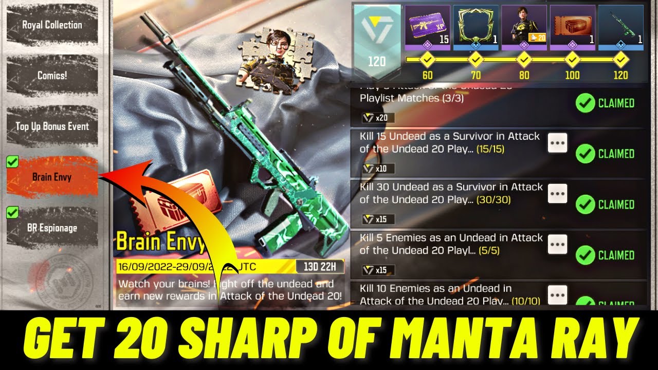 Brain Envy Event Cod Mobile | How to Get FREE 20 Shards of Manta Ray ...