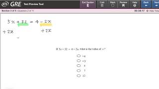 GRE Test Preview Tool Math Question 2