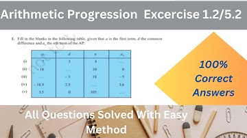 SSLC Chapter 1- Arithmetic Progression - Exercise 1.2 - Q.NO (1)