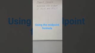 Using the midpoint formula