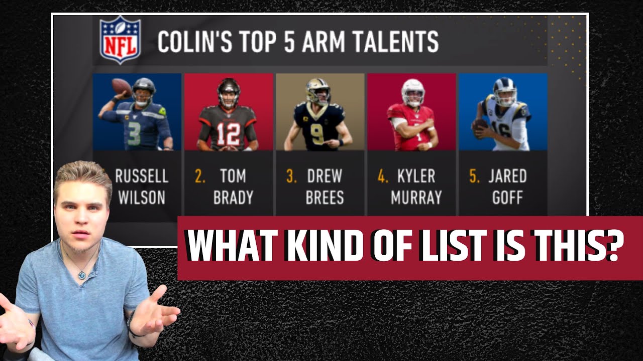 Top 5 Arm Talents in the NFL 2020 Reacting to Colin Cowherd YouTube