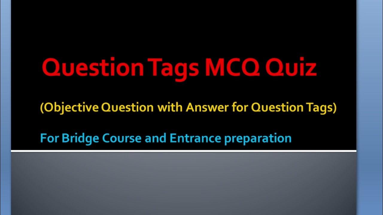 Tag Questions MCQ Part 1 YouTube