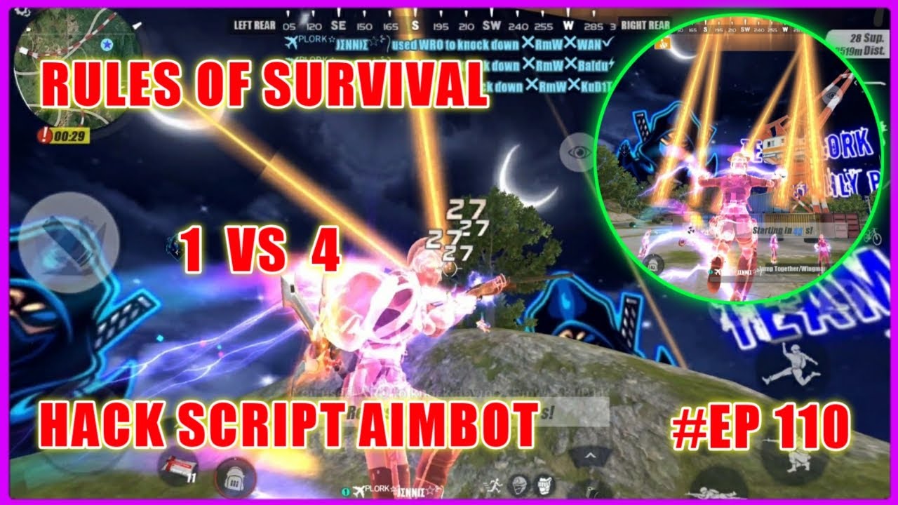 RULES OF SURVIVAL SCRIPT AIMBOT PLAY 1 VS 4 EASY GAME GUARDIAN MOD BY GAMING PLORKMEAS IT