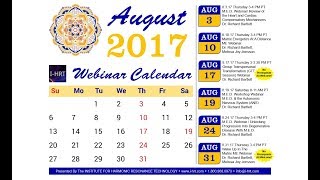 August 2017 Webinar Calendar
