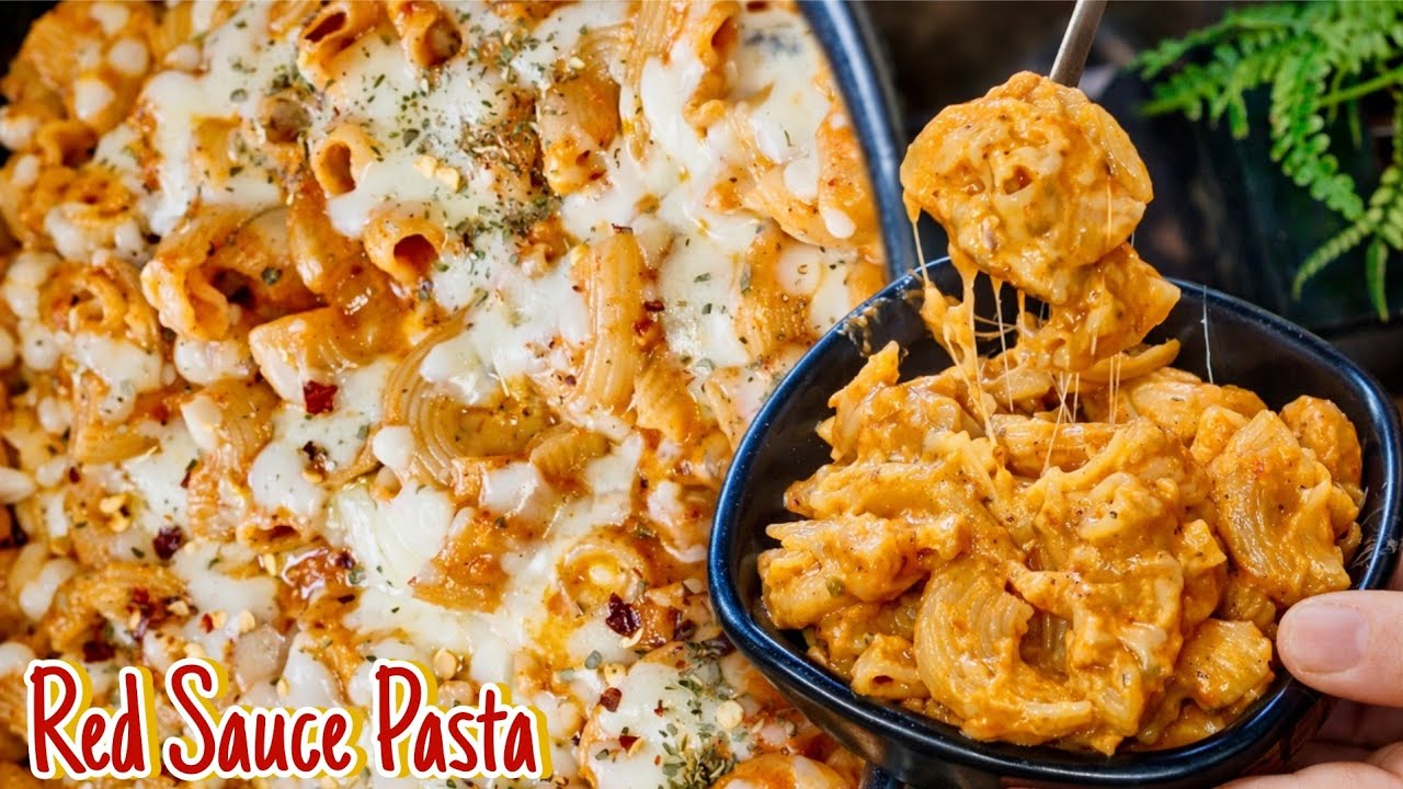 EASY RED SAUCE PASTA | Quick cheesy pasta recipe | Kids lunchbox recipe | Red Sauce Pasta Recipe