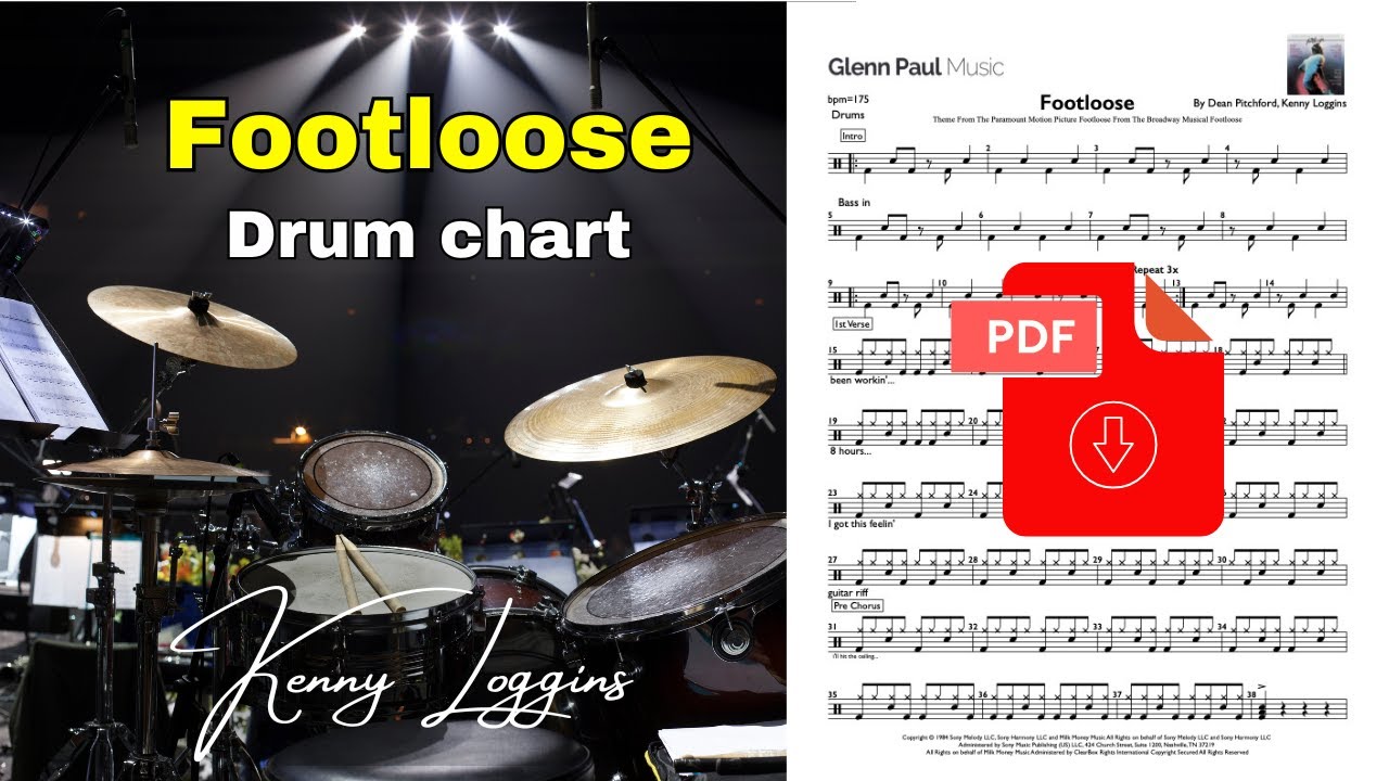 Foot Loose (Kenny Loggins) | Drum chart | Drum sheet music 