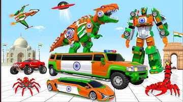 limo car dino robot car game | #gaming #game #2023 #animals #helicopter  | robot car games #robots