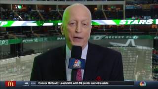 Dave Stader thanks his hockey family on NBC - 2/26/17
