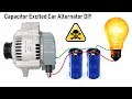 Self excite a 12v car alternator with a capacitor bank diy  full explanation wiring and connection
