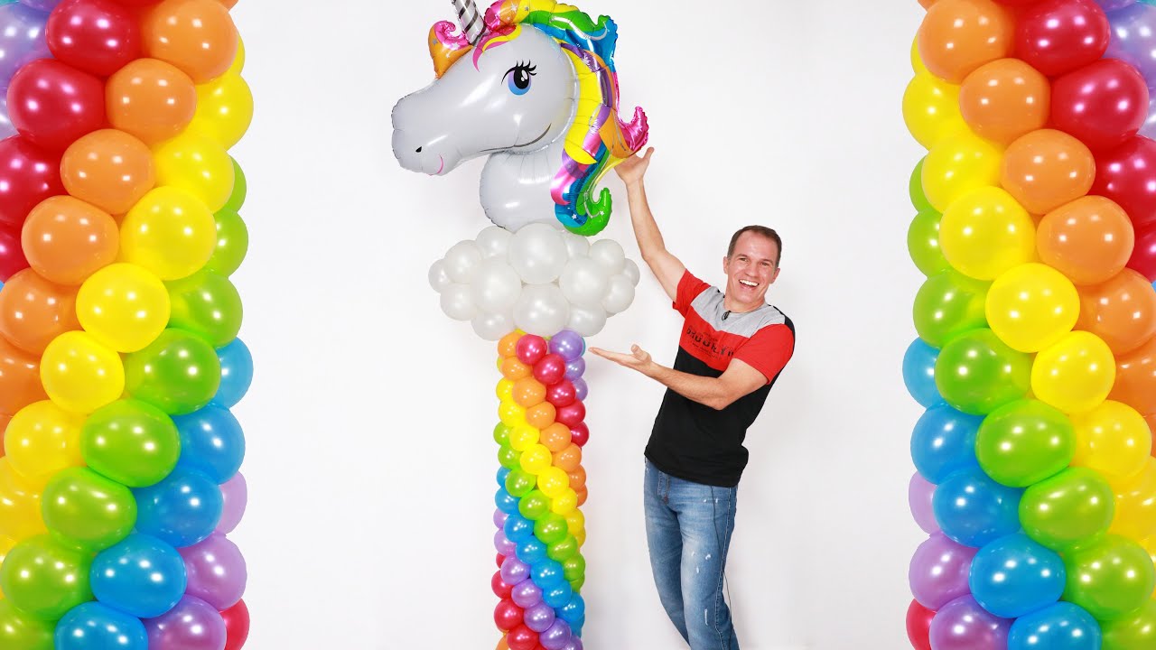 HOW TO MAKE A BALLOON ARCH 🌈 (balloons rainbow column ) balloon decoration  ideas - gustavo gg - YouTube